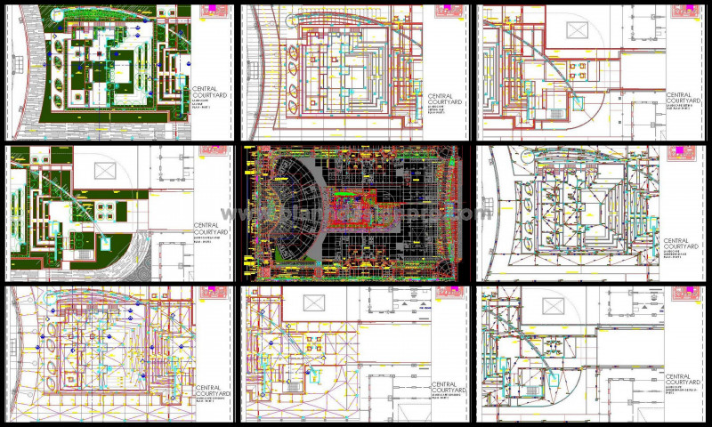 Central Courtyard Landscape Design for IT Park - CAD